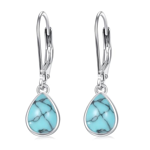 CUOKA MIRACLE Mädchen Creolen Ohrringe 925 Sterling Silber Türkis Klein Creolen für Damen Ohrringe Kreolen Neujahrs Geschenk von CUOKA MIRACLE