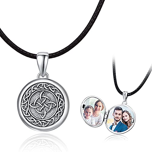 CUOKA MIRACLE Medaillon Kette 925 Sterling Silber Keltischer Knoten Anhänger Foto Bilder Kette für Damen Amulett Medaillon zum Öffnen für Bilder Weihnachts Geschenk für Kinder Mutter Frauen CUOKA MIRACLE Medaillon Kette 925 Sterling Silber Keltischer Knoten Anhänger Foto Bilder Kette für Damen Amulett Medaillon zum Öffnen für Bilder Weihnachts Geschenk für Kinder Mutter Frauen von CUOKA MIRACLE