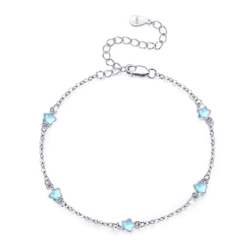 CUOKA MIRACLE Mondstein Armband Damen 925 Sterling Silber Regenbogen Stern Mädchen Armband Mondstein Schmuck für Kinder von CUOKA MIRACLE