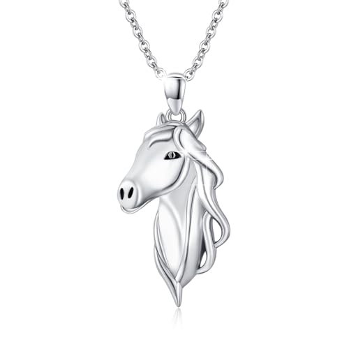 CUOKA MIRACLE Pferd Halskette 925 Sterling Silber Mädchen Pferd Anhänger Kette Pferde Schmuck Geschenke für Frauen Mädchen Tochter Kinder Geburtstag Geschenke von CUOKA MIRACLE