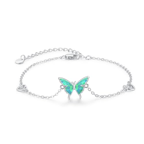 CUOKA MIRACLE Schmetterling Armband 925 Sterling Silber Opal Schmetterling Armband für Damen Schmuck für Mädchen von CUOKA MIRACLE