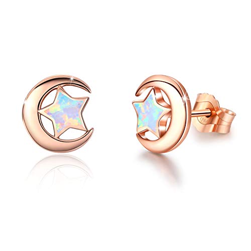 Damen Stern Ohrringe 925 Silber Stern Ohrstecker Ohrringe Stern Silber 925 Sterling Silber Opal Ohrringe Knorpel Ohrringe für Frauen Sterne Ohrringe (gold) von CUOKA MIRACLE