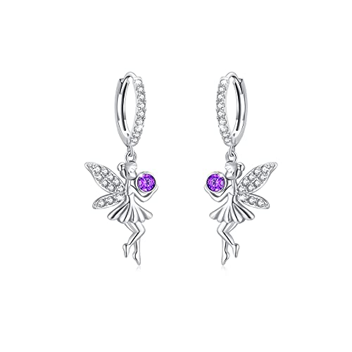 Elfen Ohrringe Mädchen Creolen 925 Sterling Silber Kinder Creolen Elfen Hängend Ohrringe Kreolen für Damen Zirkonia Elfen Creolen Ohrringe für Damen Mutter Tochter von CUOKA MIRACLE