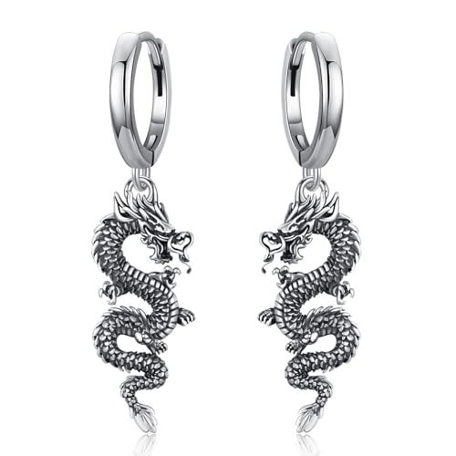 CUOKA MIRACLE Engel Ohrringe 925 Sterling Silber Unisex Engelsflügel Creolen Huggie klappbare Creolen baumeln Kreuz für Männer Frauen Mädchen (01-Hoops) von CUOKA MIRACLE