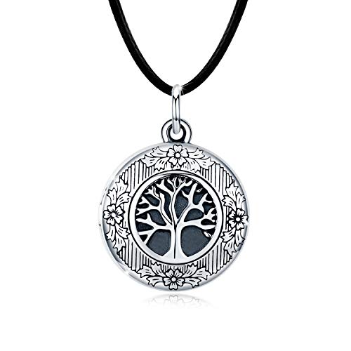 CUOKA MIRACLE Baum des Lebens Medaillon Halskette 925 Sterling Silber Foto Amulett Halskette Medaillon zum Öffnen von Bildern Amulett Schmuck Geschenke für Frauen Mädchen von CUOKA MIRACLE