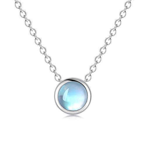 CUOKA MIRACLE Mondstein Halskette 925 Sterling Silber Regenbogen Mondstein Anhänger Kette Mädchen Mondstein Schmuck Geschenk für Damen Kinder von CUOKA MIRACLE