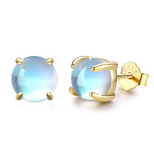 CUOKA MIRACLE Mondstein Ohrstecker Silber Mädchen Regenbogen Mondstein Ohrstecker für Damen Antiallergisch Ohrringe Weihnachts Geschenk für Kinder von CUOKA MIRACLE