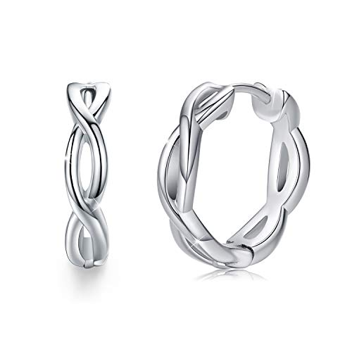 Ohrringe Creolen Damen 925 Sterling Silber Unendlichkeit Ohrringe Kleine Creolen Kreis Ohrringe Kreolen für Mädchen,Kinder von CUOKA MIRACLE