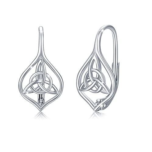 Ohrringe Keltisch 925 Sterling Silber Irish Keltischer Knoten Kleine Creolen Kreis Ohrringe Kreolen für Damen Keltischer Schmuck für Frauen Mädchen Mutter Tochter von CUOKA MIRACLE