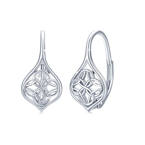 Ohrringe Keltisch 925 Sterling Silber Irish Keltischer Knoten Kleine Creolen Kreis Ohrringe Kreolen für Damen Keltischer Schmuck Geschenk für Frauen Mädchen Mutter Tochter von CUOKA MIRACLE