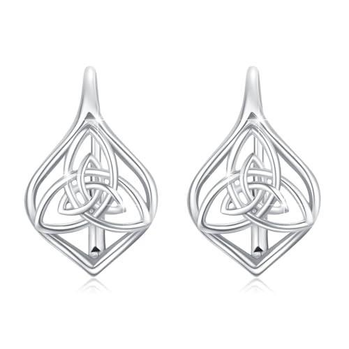 Ohrringe Keltisch 925 Sterling Silber Irish Keltischer Knoten Kleine Creolen Kreis Ohrringe Kreolen für Damen Keltischer Schmuck Geschenk für Frauen Mädchen Mutter Tochter von CUOKA MIRACLE