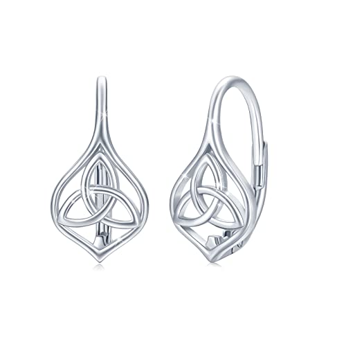 Ohrringe Keltisch 925 Sterling Silber Irish Keltischer Knoten Kleine Creolen Kreis Ohrringe Kreolen für Damen Keltischer Schmuck Geschenk für Frauen Mädchen Mutter Tochter von CUOKA MIRACLE