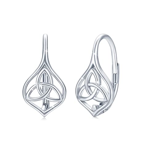 CUOKA MIRACLE Ohrringe Keltisch 925 Sterling Silber Irish Keltischer Knoten Kleine Creolen Kreis Ohrringe Kreolen für Damen Keltischer Schmuck Geschenk für Frauen Mädchen Mutter Tochter von CUOKA MIRACLE
