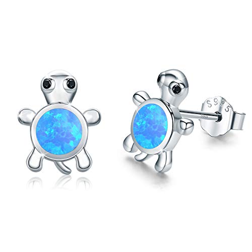 Schildkröten Ohrringe 925 Sterling Silber Kinder Opal Ohrringe Schildkröte Ohrstecker Ohrringe Tier Schildkröten Geschenk für Damen Mädchen Kinder von CUOKA MIRACLE