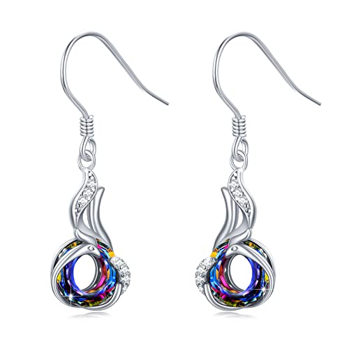 CUOKA MIRACLE Phoenix Ohrringe Sterling Silber Damen Kristall Ohrhänger für Frauen Phoenix Schmuck Geschenk für Frauen Mädchen Mutter von CUOKA MIRACLE