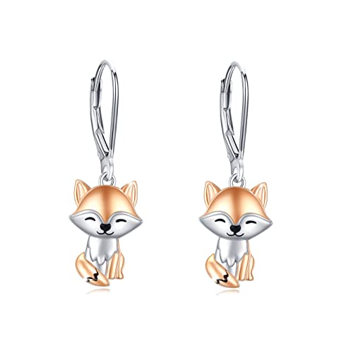 Mädchen Creolen 925 Sterling Silber Fuchs Ohrringe für Damen Tier Kreolen Fuchs Schmuck für Tochter Kinder von CUOKA MIRACLE