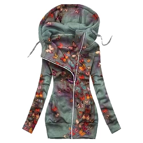 CUOREZ Damen Kapuzenpullover Positionierung Fitting Langarm Pullover, Bild Blume 1, XX-Large, Bild Blume 1, XXL von CUOREZ