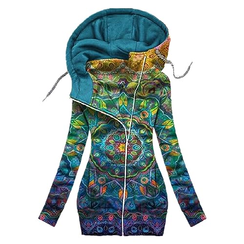 CUOREZ Damen Kapuzenpullover Positionierung Fitting Langarm Pullover, Bild Blume 3, M von CUOREZ