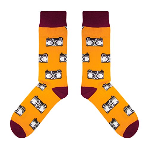 CUP OF SOX - Foto/Kamera/Hipster - Socken in der Tasse - Herren und Damen Geschenksocken Freizeit Socken, Orange, 37-40 von cup of sox