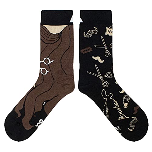 cup of sox Bunte Herren Socken, Lustige Socken für Männer, Geschenksocken mit Barbier Mustern im Pappbecher (Bart, 37-40) von cup of sox