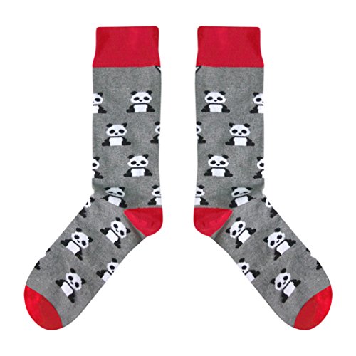 CUP OF SOX - Pandas/Tiere/Bär - Socken in der Tasse - Herren und Damen Baumwolle Freizeit Socken, Grau, 37-40 von cup of sox