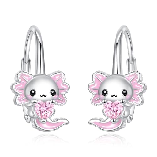 Axolotl Ohrringe 925er Sterling Silber hypoallergen Süßer Axolotl Schmuck Geschenke für Damen von CUPENDA