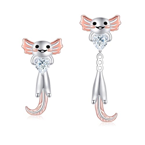 Axolotlohrringe Sterlingsilber Axolotl Ohrstecker süßer Axolotlschmuck für Frauen von CUPENDA