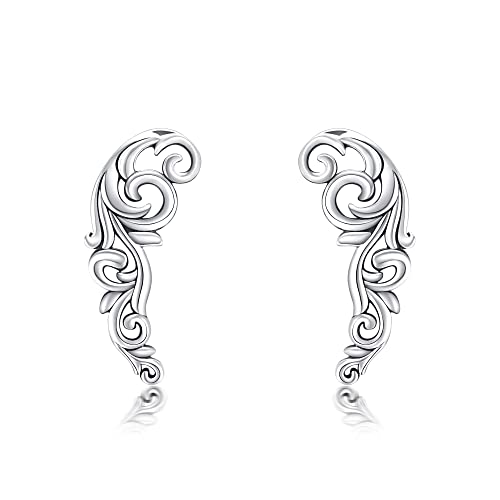 Blatt Ohrkletterer Ohrringe Für Frauen Sterling Silber Jahrgang Ohr Crawler Ohrringe Schmuck Geschenke Für Frauen Mädchen von CUPENDA