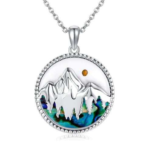 CUPENDA Berg Halskette Sterling Silber Senfkorn Berg Halskette Wanderschmuck Geschenke für Frauen von CUPENDA
