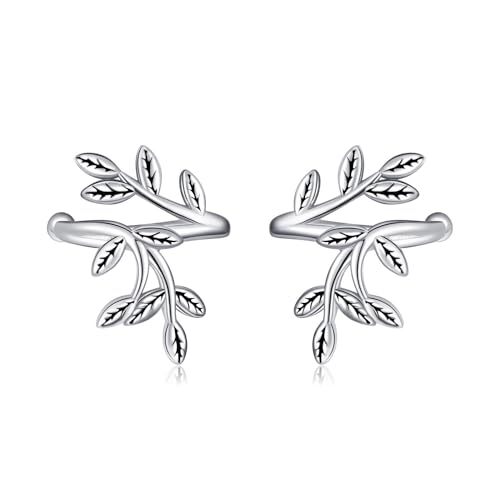 CUPENDA Blatt Ohrmanschetten-Ohrringe Ohrringe ohne Piercing 925 Sterlingsilber Filigrane Ohrkletterer Ohrringe Knorpelohrringe Schmuck für Frauen von CUPENDA