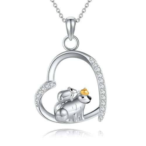 CUPENDA Capybara Geschenk Sterling Silber Capybara Kette Tier Anhänger Schmuck Geschenke für Frauen Mädchen von CUPENDA