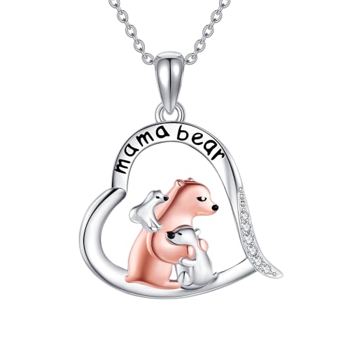CUPENDA Eisbär Halskette 925 Sterling Silber Mama Eisbär Anhänger kette Eisbär Tier Schmuck für Frauen Mama CUPENDA Eisbär Halskette 925 Sterling Silber Mama Eisbär Anhänger kette Eisbär Tier Schmuck für Frauen Mama von CUPENDA