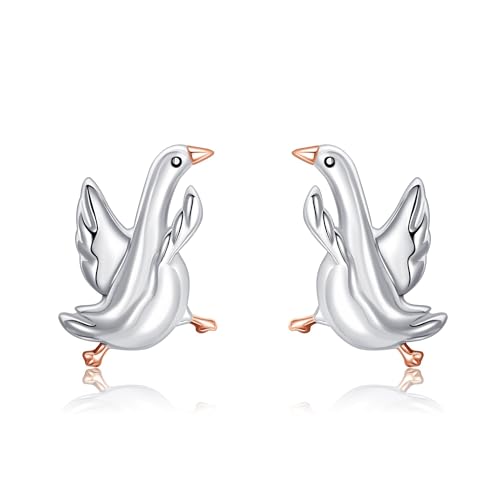CUPENDA Enten Ohrringe SterlingSilber Enten Ohrstecker Ducks Tier Ente Schmuck Valentinstag Geschenke für Frauen Damen von CUPENDA