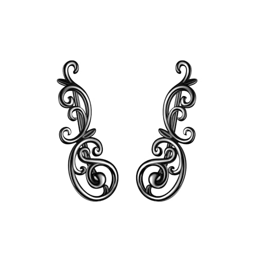 CUPENDA Filigrane Ohrkletterer Ohrringe für Frauen Sterlingsilber Vintage Blatt Crawler Ohrringe Muttertagsschmuck für Mama von CUPENDA