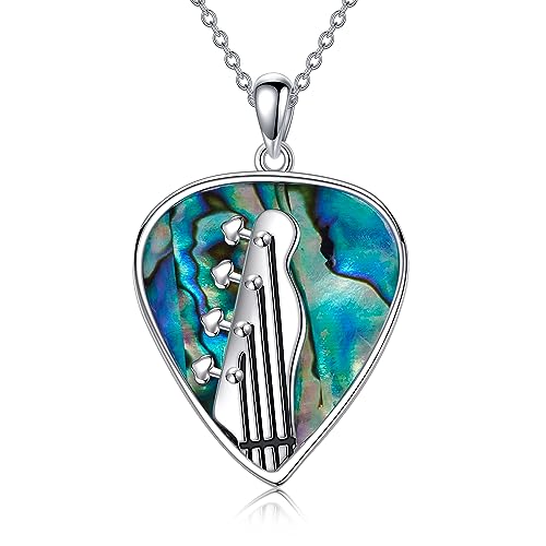 CUPENDA Gitarre Pick Halskette Sterling Silber Musik Gitarre Headstock Anhänger Halskette Musik Schmuck Geschenke für Frauen von CUPENDA
