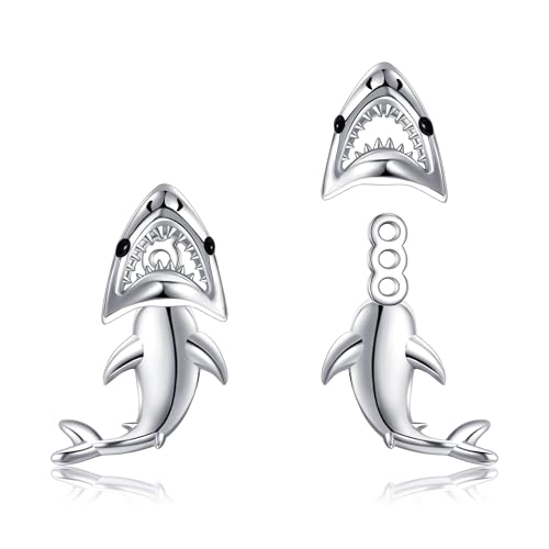 CUPENDA Hai Ohrringe Sterling Silber Haifischzahn Ohrstecker Ohrringe Ozean Tier Geburtstag Schmuck für Frauen Hai Liebhaber von CUPENDA