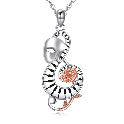 CUPENDA Halskette mit Phantom der Oper Maskenanhänger für Damen S925 Sterlingsilber Phantom der Oper Waren Broadway Musiktheater Geschenke von CUPENDA