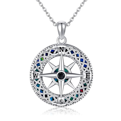CUPENDA Kompass Halskette 925 Sterling Silber Keltischer Knoten Kompass Anhänger Halskette Reise Abschluss Schmuck Geschenke für Frauen CUPENDA Kompass Halskette 925 Sterling Silber Keltischer Knoten Kompass Anhänger Halskette Reise Abschluss Schmuck Geschenke für Frauen von CUPENDA