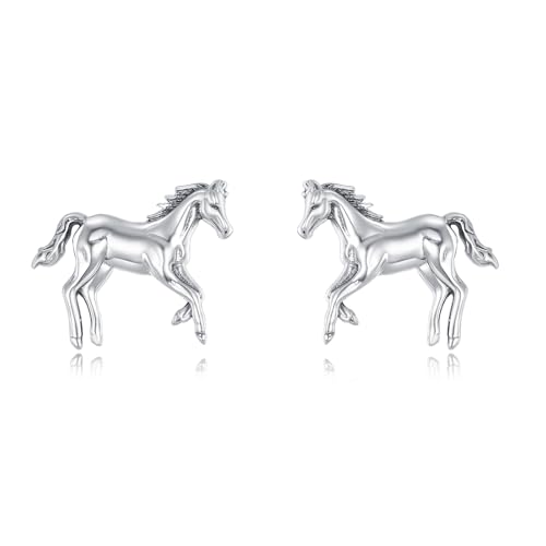 CUPENDA Pferde Ohrringe 925 Sterlingsilber Pferde Ohrstecker Western Ohrringe Schmuck für Pferdeliebhaber Damen Schulanfang von CUPENDA
