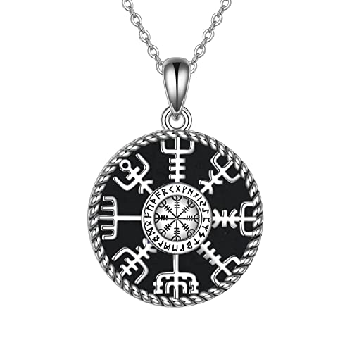 CUPENDA Wikinger Kompass Halskette Sterlingsilber Vegvisir-Anhänger Halskette Schmuck Geschenk für Damen CUPENDA Wikinger Kompass Halskette Sterlingsilber Vegvisir-Anhänger Halskette Schmuck Geschenk für Damen von CUPENDA