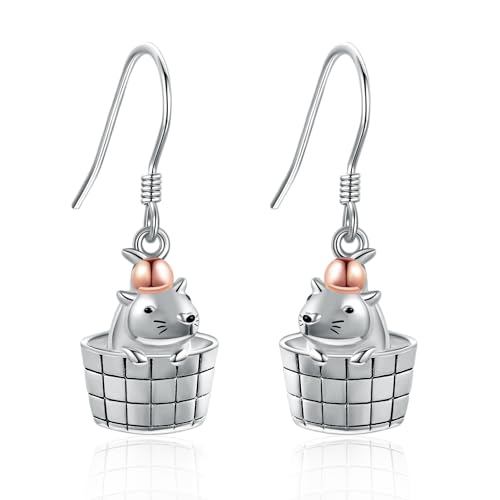 Capybaras Geschenk Sterling Silber Capybaras Ohrringe Tier Ohrringe Schmuck Geschenke für Frauen Mädchen von CUPENDA