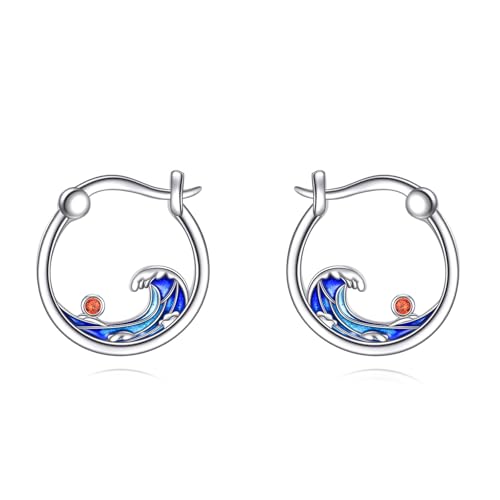 Creolen mit Ozeanwellen S925 Sterlingsilber blaue Welle Strandschmuck Weihnachts und Geburtstagsgeschenke für Frauen Naturliebhaber Creolen mit Ozeanwellen S925 Sterlingsilber blaue Welle Strandschmuck Weihnachts und Geburtstagsgeschenke für Frauen Naturliebhaber von CUPENDA