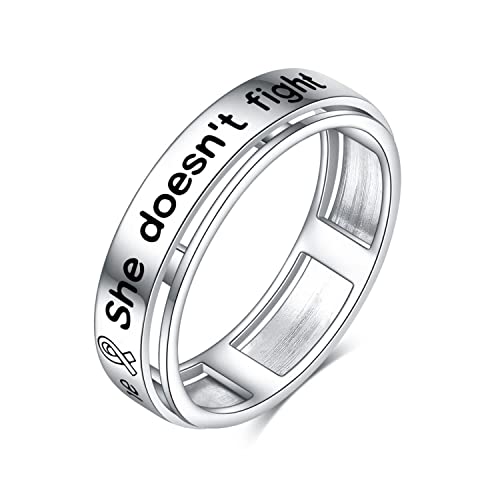 Fidget Ringe für Angst Sterling Silber Spinner Angst Stressabbau Ring Inspirierende Schmuck Geschenke für Frauen Mädchen (P# (0.71 inch)) von CUPENDA