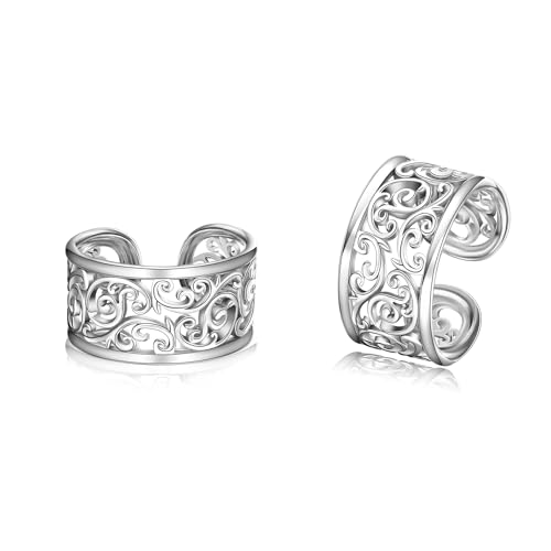 Filigrane Ohrmanschetten Sterling Silber Vintage Filigran Clip auf Ohrringe Non Piercing Ohrringe Schmuck Geschenke für Frauen Mädchen von CUPENDA
