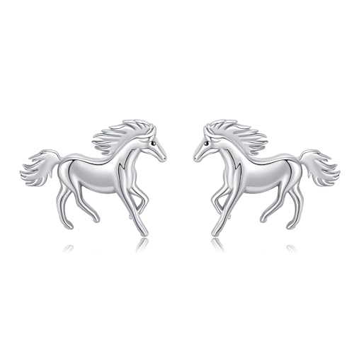 Glückspferd Ohrringe aus Sterlingsilber hypoallergene Pferde Ohrstecker für Frauen Western Pferdeschmuck Geschenke für Pferdeliebhaber von CUPENDA