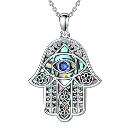 CUPENDA Hamsa Halskette 925 Sterling Silber Hand der Fatima Halskette Anhänger für Frauen Geschenke für Frauen von CUPENDA