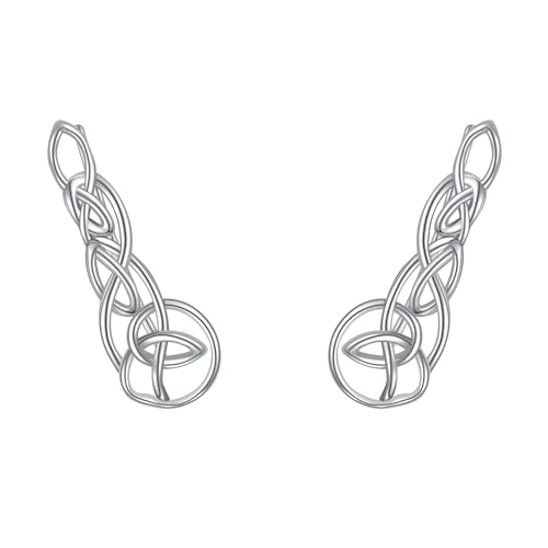 Keltische Knoten Ohrkletterer Ohrringe für Frauen Sterling Silber keltische Ohrkletterer Ohrringe Schmuck Geschenke für Mädchen von CUPENDA