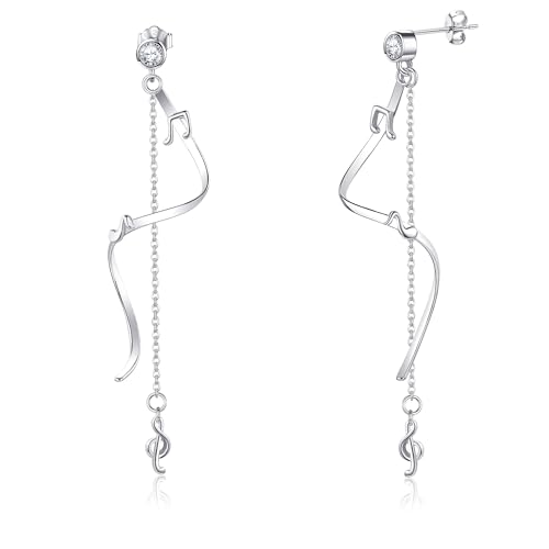 Musik Ohrringe Sterlingsilber Musiknoten Spiral Ohrringe Tropfen Musik Schmuck Geschenke für Frauen Mädchen von CUPENDA