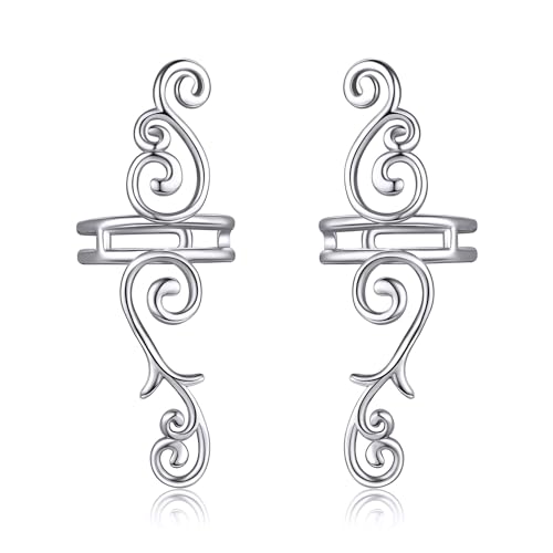 Ohrmanschetten Ohrringe Non Piercing Sterling Silber Filigrane Ohrclimbers Ohrringe für Frauen Manschetten Ohrringe Schmuck Geschenke für Mädchen von CUPENDA