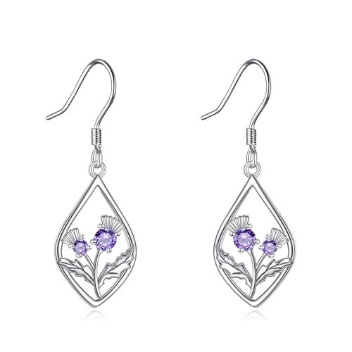 Schottische Distelohrringe Sterling Silber Schottland Distel Ohrhänger Schottischer Lila Schmuck Geschenke für Frauen Schottische Distelohrringe Sterling Silber Schottland Distel Ohrhänger Schottischer Lila Schmuck Geschenke für Frauen von CUPENDA